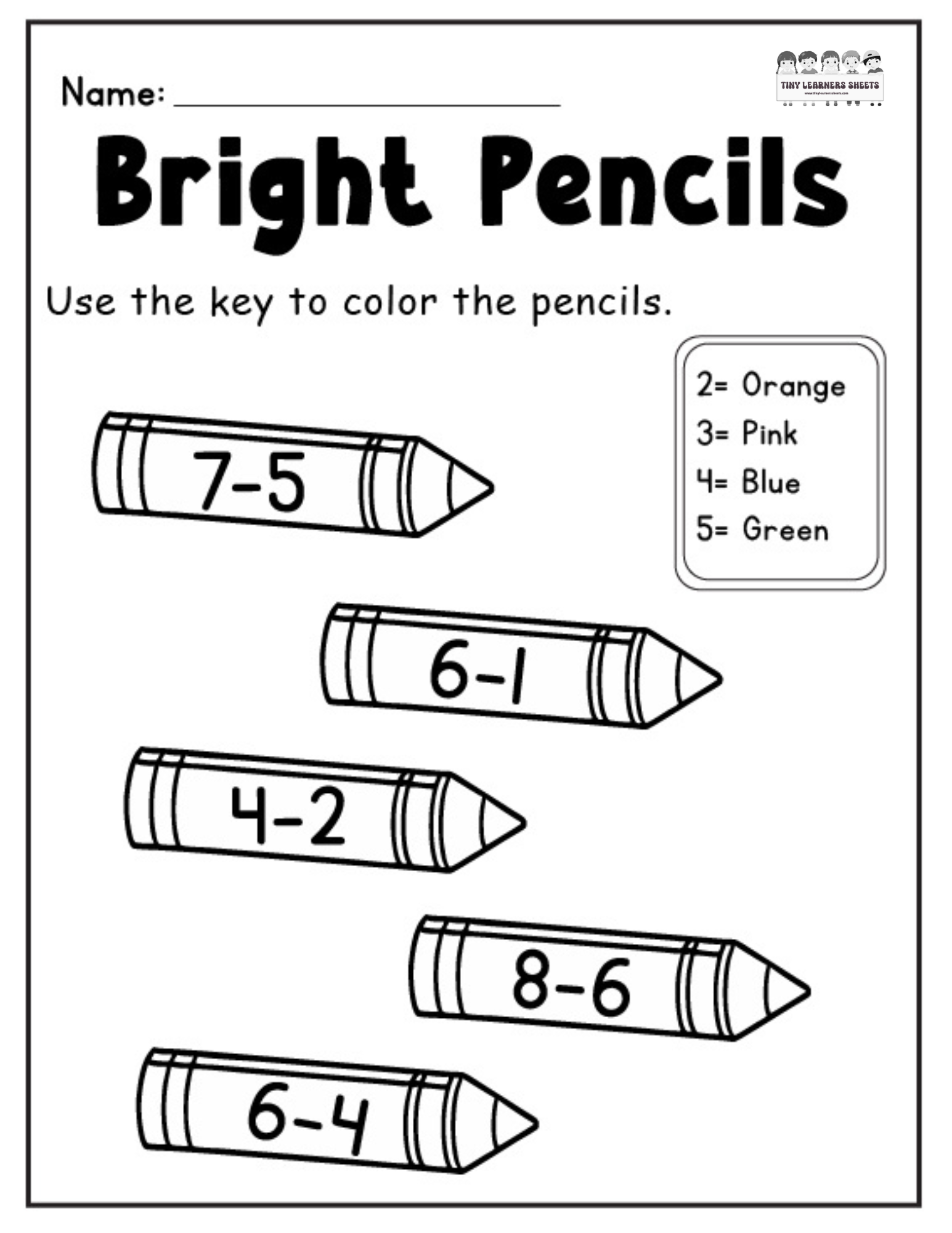 Bright Pencils Subtraction